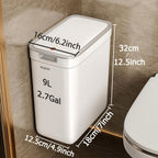 Joybos Cubo de Basura para Baño Montado en la Pared 9L con Tapa - Diseño Ahorrador de Espacio y Sellante contra Olores, Fácil Instalación sin Necesidad de Electricidad