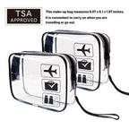 Neceser Transparente Aprobado por la TSA, Tamaño Cuarto para Equipaje de Mano en Aeropuertos, Diseño Transparente para Fácil Visualización, Ideal para Artículos de Cuidado de la Piel y Maquillaje, Equipaje de Mano para Aeropuerto | Aspecto Elegante | Adic