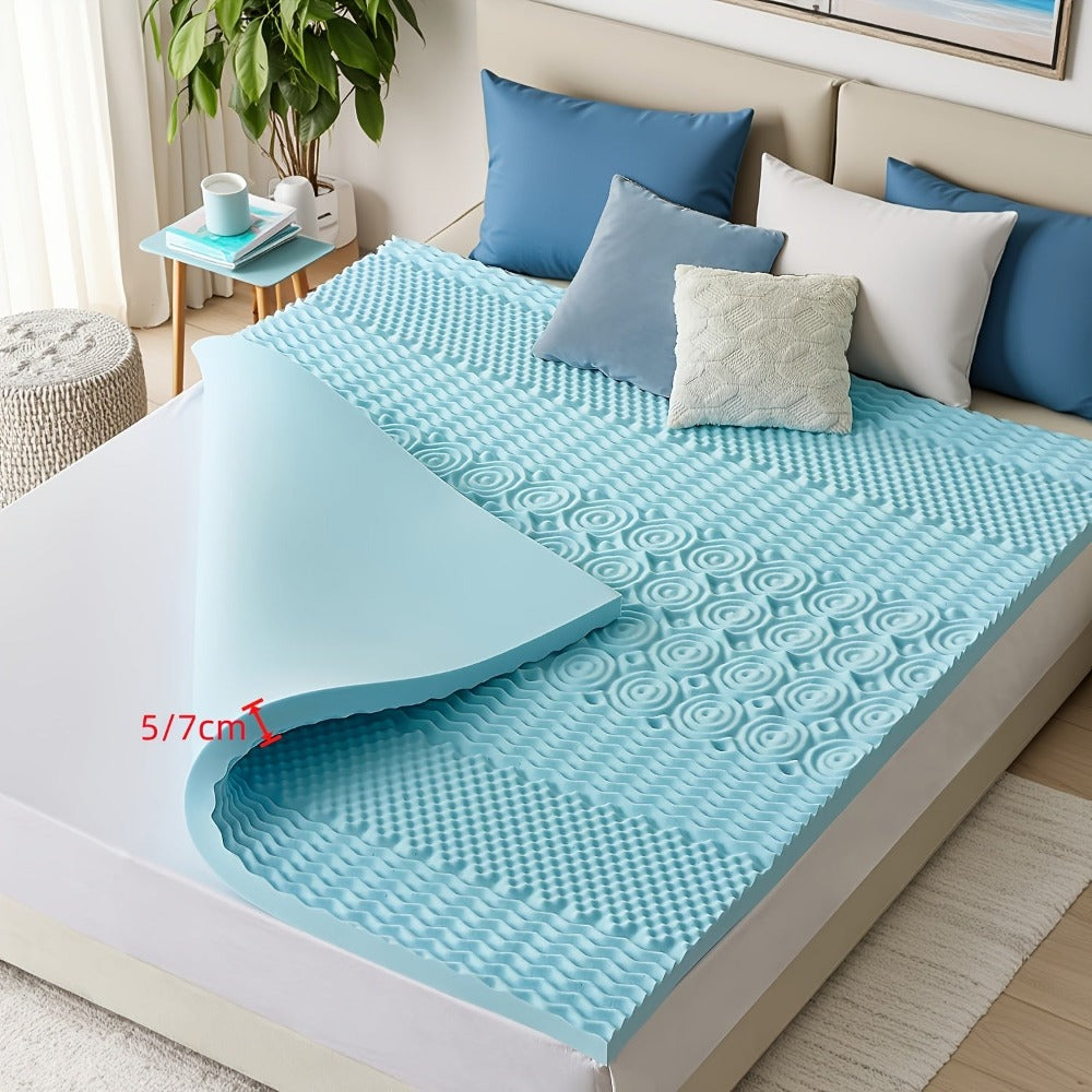 Topper de colchón de 5 cm o 7 cm, topper de colchón individual de 7 zonas con gel refrescante, para alivio de presión y mayor comodidad en el sueño, cómodo y transpirable