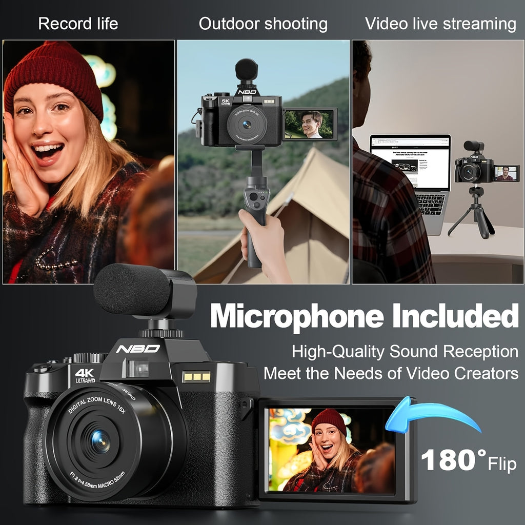 Cámara digital 4K | Fotografía vlogging viajes y creación de contenido