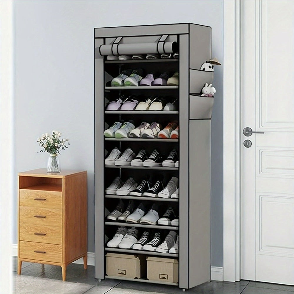 Organizador de Zapatos Resistente con Fácil Montaje - Construcción Robusta de Metal/Plástico, Diseño Vertical que Ahorra Espacio, Capacidad para 27-35 Pares (Tacones Altos, Botas, Zapatillas) - Zapatero Independiente para Entrada, Armario, Apartamento - N