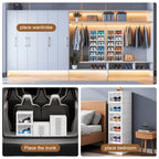 1pc Caja de Zapatos Plegable de 6/9 Niveles - Fácil de Instalar, Ahorro de Espacio - Caja de Almacenamiento Blanca Duradera, Diseño de Una Pieza, A Prueba de Polvo, Montaje Rápido, Ideal Para el Hogar, Dormitorio o Organización de la Entrada, Organizador