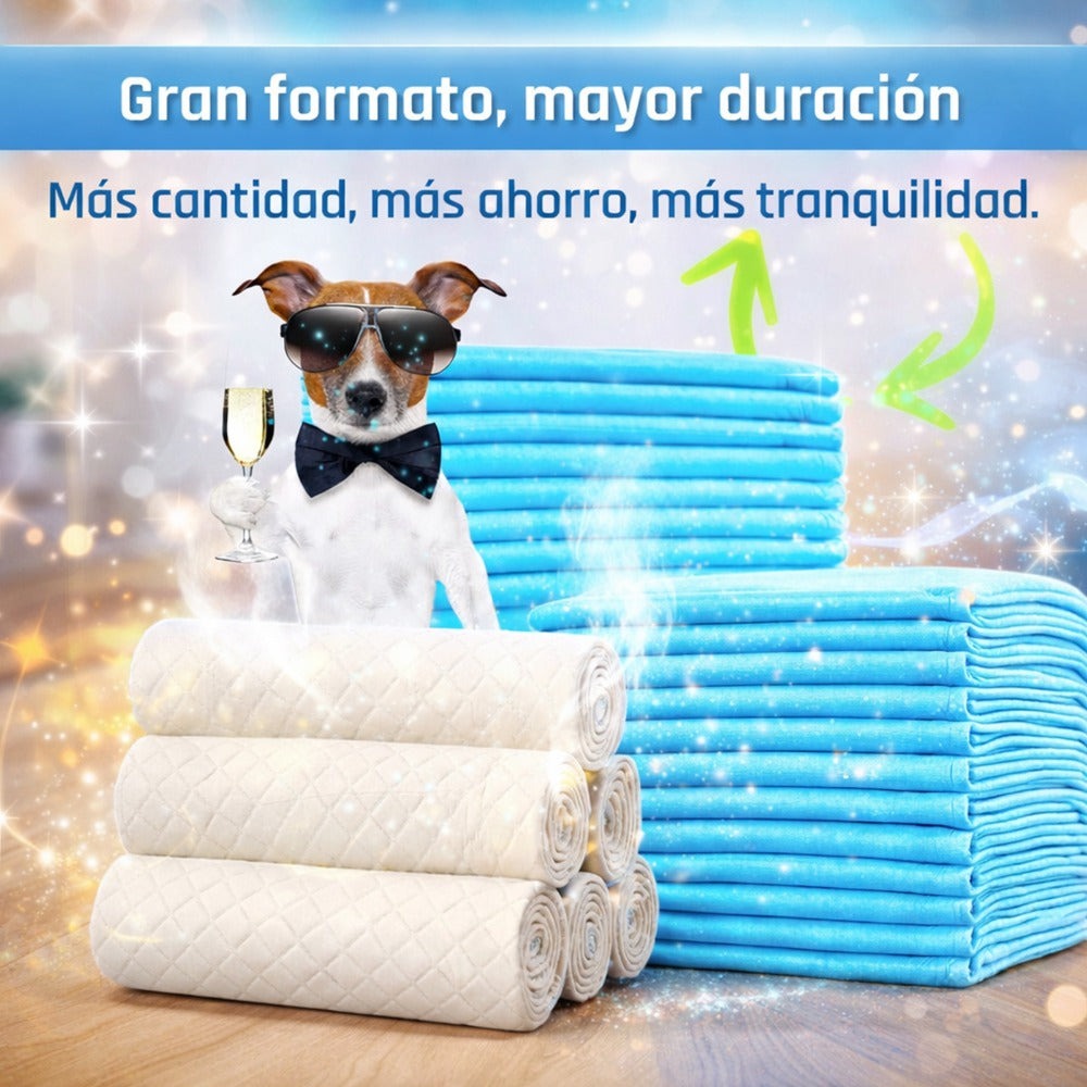 Empapadores para mascotas, almohadillas absorbentes desechables para perros y gatos, extra gruesas, anti fugas, control de olores, tapetes de entrenamiento interior, 60x60cm 35PCS 60x90cm 35PCS