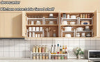 Organizador de Estantes de Cocina Metálicos Ajustables y Expandibles, Estante de Especias para Alacenas y Encimeras, Ideal para Despensa, Baño - Estantes de Soporte Superior Multiusos, Organizadores y Almacenamiento de Cocina, Estantes de Utilidad
