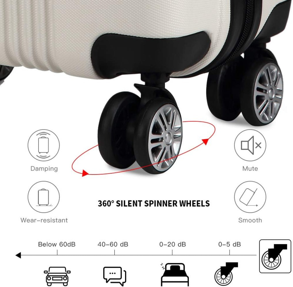 Maleta de embarque de carcasa rígida ABS 55x35x20cm, carrito de viaje, equipaje de mano de cabina, 33L, regalo de Black Friday, Día de Acción de Gracias, Navidad