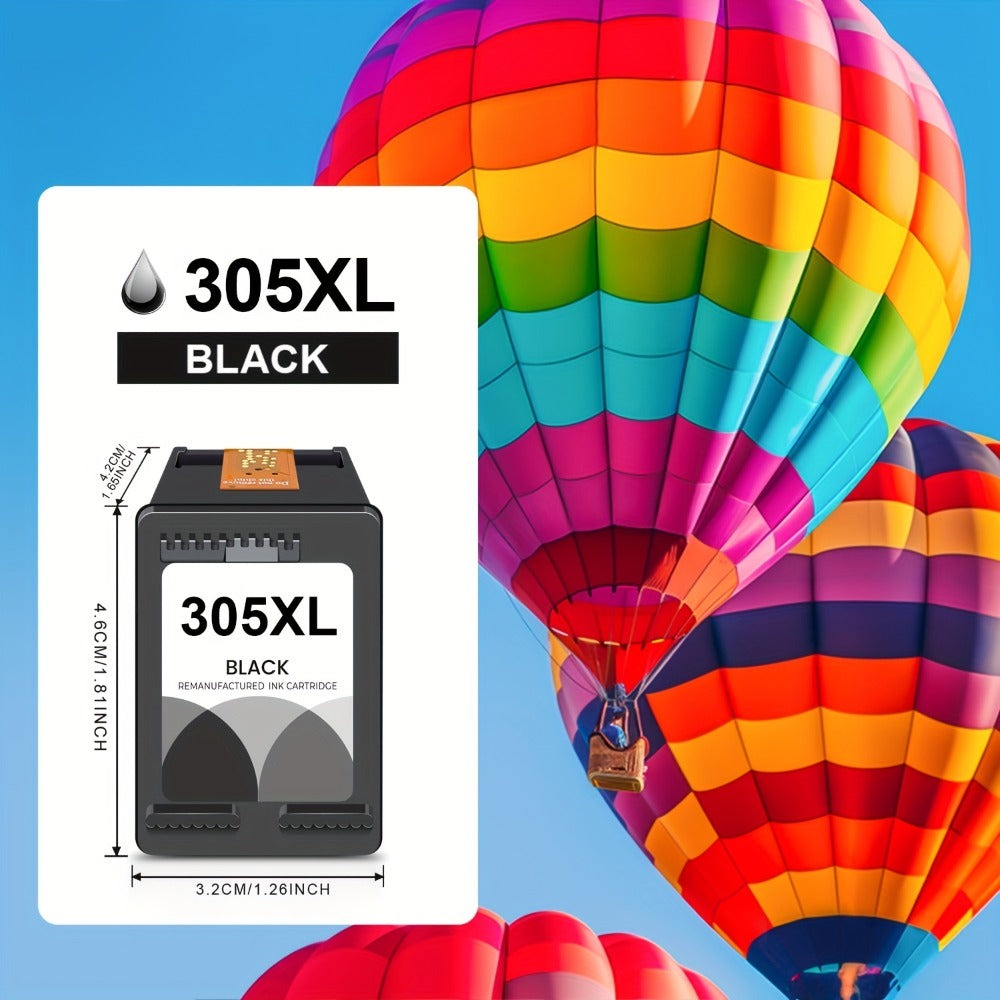 Cartuchos de tinta remanufacturados 305XL compatibles con cartuchos de tinta HP 305XL, reemplazo de color negro para impresoras HP Deskjet 2700 2700E 2752 2752E 2742 2755 4100 4100E 4152 4155E 6000 6055 6400 6458 6458E 6455E