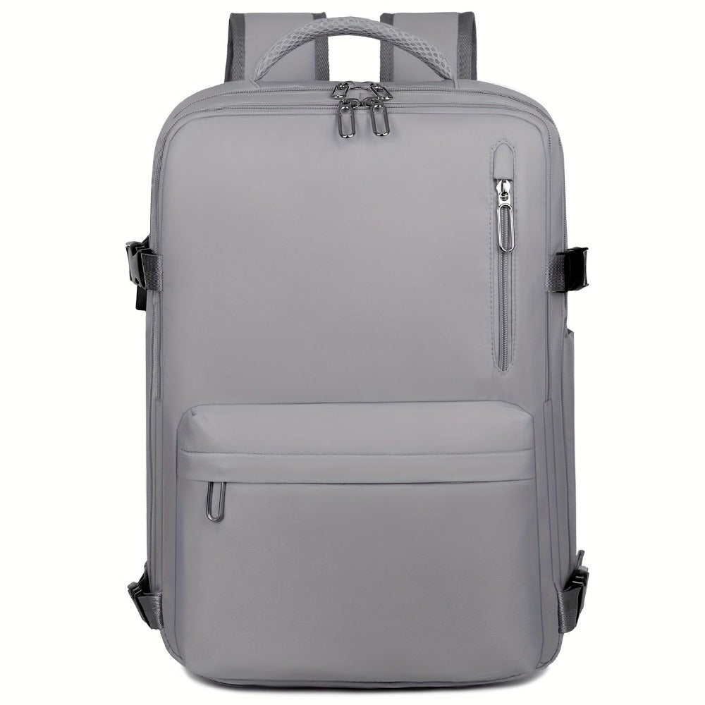 La mochila está hecha de tela Oxford de alta calidad, con un compartimento de viaje de separación seca y húmeda, color sólido, mochila simple y de gran capacidad con compartimento independiente para zapatos, ideal para viajes, desplazamientos y escuela