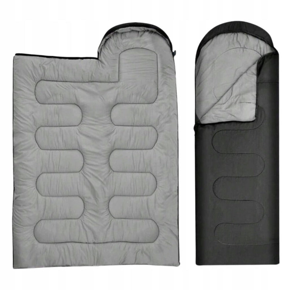 Funda para Saco de Dormir de Camping, Manta de Viaje con Capucha y Cremallera 210X75 Cm, Ligera 500G. Saco de Dormir Hipoalergénico para Excursiones de Camping y Senderismo. Gran Tamaño con Libertad de Movimiento. Bolsa Compacta de Fácil Transporte. Aisla