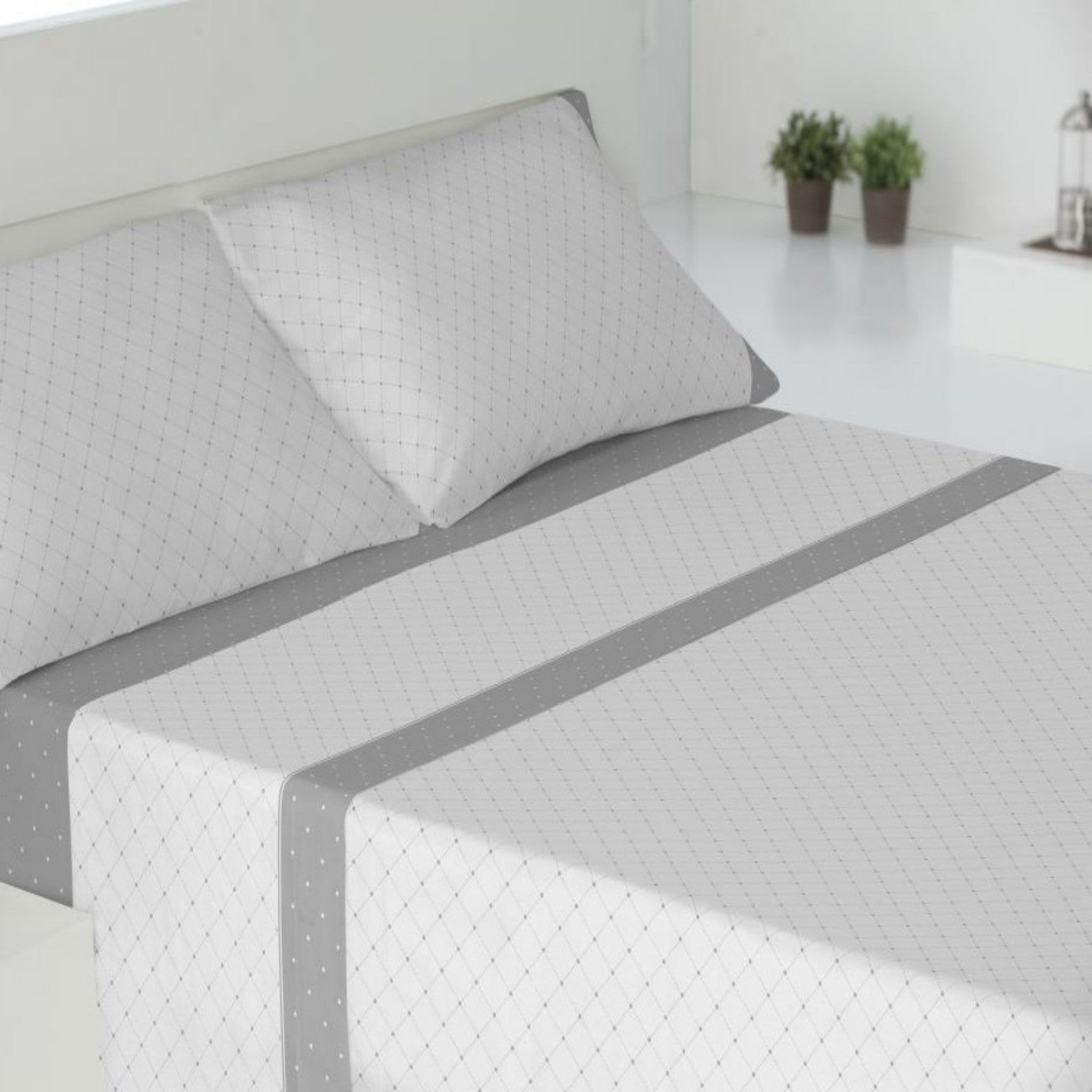 Juego de cama de 3/4 piezas apto para todas las estaciones, que incluye una sábana, una sábana ajustable y fundas de almohada. Medidas: 90 cm, 105 cm, 135 cm, 150 cm y 180 cm