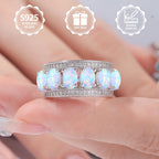 Un anillo de moda femenina impresionante hecho de plata de ley 925, elegante y con estilo, con piedras naturales. Esta hermosa pieza de joyería es perfecta para vacaciones, uso diario y es un regalo conmemorativo ideal para amigos.