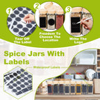 12/24 Frascos de Especias con Botellas de Aroma, Juegos de Frascos de Especias con Tapa de Madera, Juegos de Especias, Botella de Vidrio para Aroma de Especias, Almacenamiento y Organización de Cocina