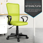 Silla de Oficina TRESKO® con Reposabrazos, Altura Ajustable Continua | Silla Giratoria de Malla Transpirable | Silla de Escritorio con Ruedas de Plástico Ligeras, Superficie Acolchada, Ajuste Ergonómico | Silla de Ordenador Ideal para Oficina en Casa, Hab