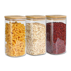 Almacén local, juego de 3/6 tarros de cristal para almacenar alimentos, recipientes de cristal transparente con tapa, botes para almacenar alimentos, tarros para especias, botes para té floreciente, café y azúcar, tarros herméticos de cocina de 24oz/51oz/