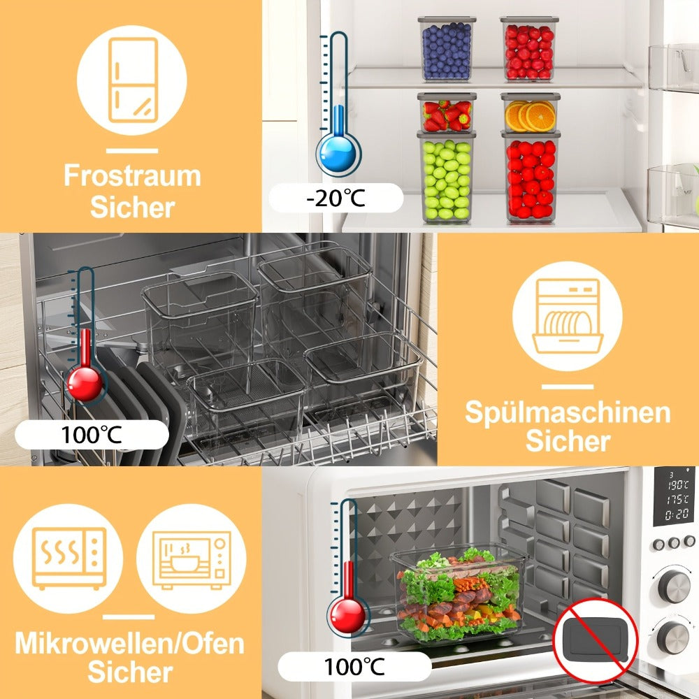 Un juego de 64 recipientes de almacenamiento de cocina, (32 tapas + 32 frascos), 6 tamaños, frascos de almacenamiento de granos para cocina, cajas de almacenamiento, cajas de almacenamiento de cocina, cajas de almacenamiento selladas, plástico, con tapas,