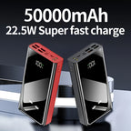 Batería externa | Batería Externa de Alta Capacidad de 50000mAh con Pantalla LED Inteligente, Linterna, Fuente de Alimentación de Emergencia para