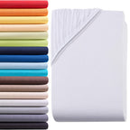 Sábana bajera ajustada de 1 pieza 100% algodón egipcio, diseño elástico en todo el contorno, color liso, apta para colchones de 90x200 a 200x220 cm, transpirable, lavable, de cobertura total, sábana perfectamente ajustada