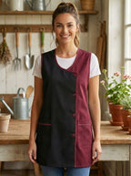 Mandilón de Cocina Liso para Mujer Cómodo y Resistente, Moderno y funcional Detalles: Bolsillos frontales y botones frontales Uso: Cocina, hogar, trabajo y actividades diarias