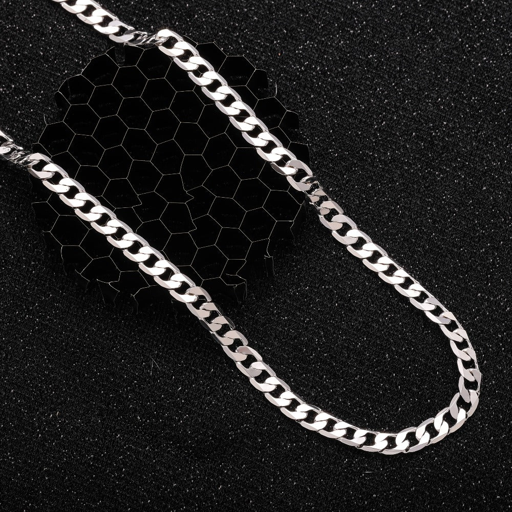 Collar de plata 925 para hombre, cadena cubana de 5 mm, accesorios de joyería estilo hip hop para fiestas, regalos para hombres, San Valentín, aniversario, cumpleaños, regalo para el Día del Padre, empaque en caja