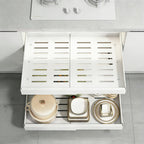 Organizador de gabinete extraíble y expandible de alta resistencia, con 3 rieles silenciosos, ancho ajustable (30.99 cm - 51.99 cm), apto para gabinetes de cocina, estantes extraíbles de gabinete