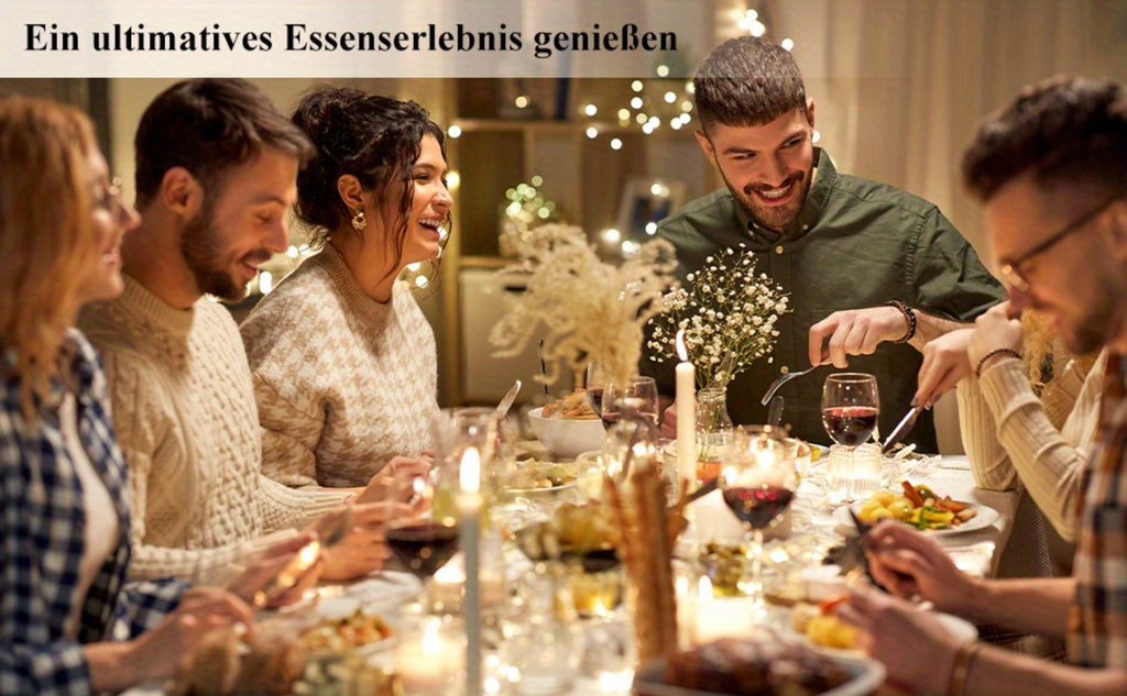 Juego de cubiertos de acero inoxidable de 48 piezas para 12 personas | Elegante caja de regalo, cubiertos premium, pulido espejo, apto para lavavajillas, cuchillos para bistec, tenedores y cucharas ergonómicas | para reuniones familiares, bodas, inaugurac