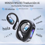 Auriculares Bluetooth | Miniso MS193 Auriculares de Traducción AI: Pantalla Táctil LED, 40 Horas de Batería, Sonido HD de Alta Fidelidad, Modo