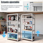 HEY!EVERYDAY Estanterías Almacenaje de 4 Niveles Estantería Metálica, Modular, Garaje, Almacén, Trastero, Cocina, 30 x 70 x 144 cm CLASE EN1