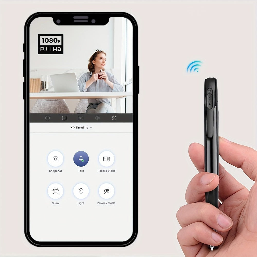 Grabadora de Video Inteligente con Cámara en Forma de Bolígrafo 1080P, Batería Portátil Integrada, Detección de Movimiento AI, Larga Autonomía, Grabación de Reuniones y Conferencias, Compatible hasta Tarjeta SD de 256G