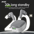 Auriculares Bluetooth | [Acer 2026 Nuevo] Auriculares inalámbricos TWS con graves potentes, llamadas estéreo, cancelación de ruido, duración