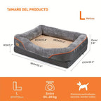 Cama para perros | Cama para perros de espuma viscoelástica L/XL/XXL/XXXL, sofá ortopédico y para mascotas, cojín con respaldo lavable con