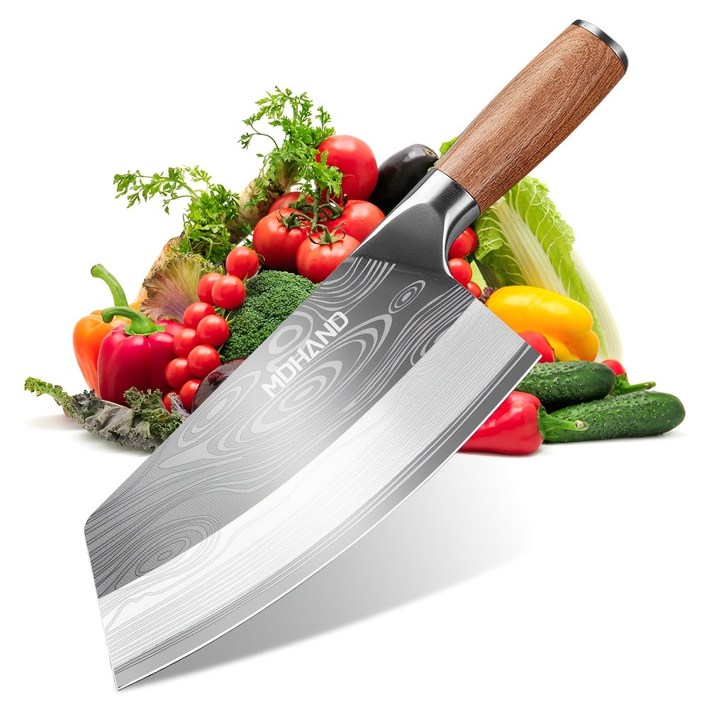 Cuchillo de cocina | 1 pieza Cuchillo de cocina de acero de Damasco, afilado como una cuchilla para rebanar y desmenuzar en la cocina, dureza de