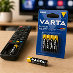 Caja de 12 pailas de 4 pilas AAA VARTA Super Heavy Duty de zinc-carbón de 1.5V R03 para controles remotos y relojes