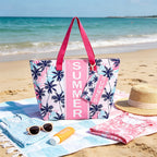 Bolso Tote de Playa con estampado veraniego, amplio y espacioso, bolso de gran capacidad para mujer, ideal para playa, piscina, viajes y uso diario