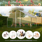 Gallinero 3x2m, Jaula Exterior para Gallinas de Rango Libre, Recinto con Cerradura de Seguridad, Malla Recubierta y Techo de PE, Adecuado para Gallinas, Patos, Conejos y Otros Animales Pequeños