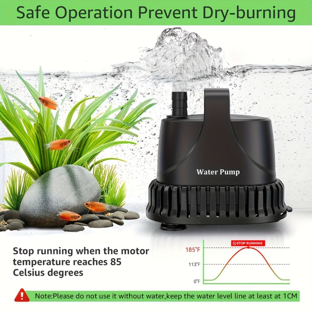 Bomba de agua sumergible de 211 GPH, bomba para fuente de agua de 15 W, bomba para acuario, bomba de agua de 800 L/H con cable de alimentación de 213.36 cm para fuente de jardín, mesa de agua, cascada, pecera, estanque, hidroponía, sin batería