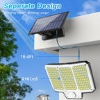 Luz solar exterior con sensor 2 piezas | Jardín patio garaje y seguridad