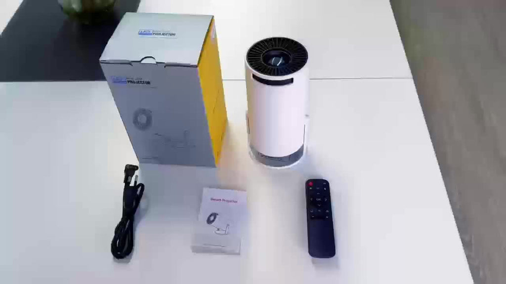 Proyector | Mini Proyector con Wifi y BT, Soporte Full HD Local 1080P a 4K, Proyector Portátil, Soporte Giratorio de 210 Grados, Corrección