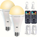 Bombilla Recargable USB con Temporizador Remoto, 5 Modos de Iluminación, Lámpara Colgante para Exteriores con Gancho para Tienda de Campaña, Gallinero, Bombilla de Respaldo de Batería para Apliques y Lámparas