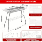 Conjunto de 1 pieza, Parrilla de Acero Inoxidable, Parrilla Exterior Engrosada, Estufa Plegable Doméstica Pequeña en un Segundo con Brochetas de Carbón, Suministros de Cocina, Accesorios de Cocina, Accesorios para Barbacoa