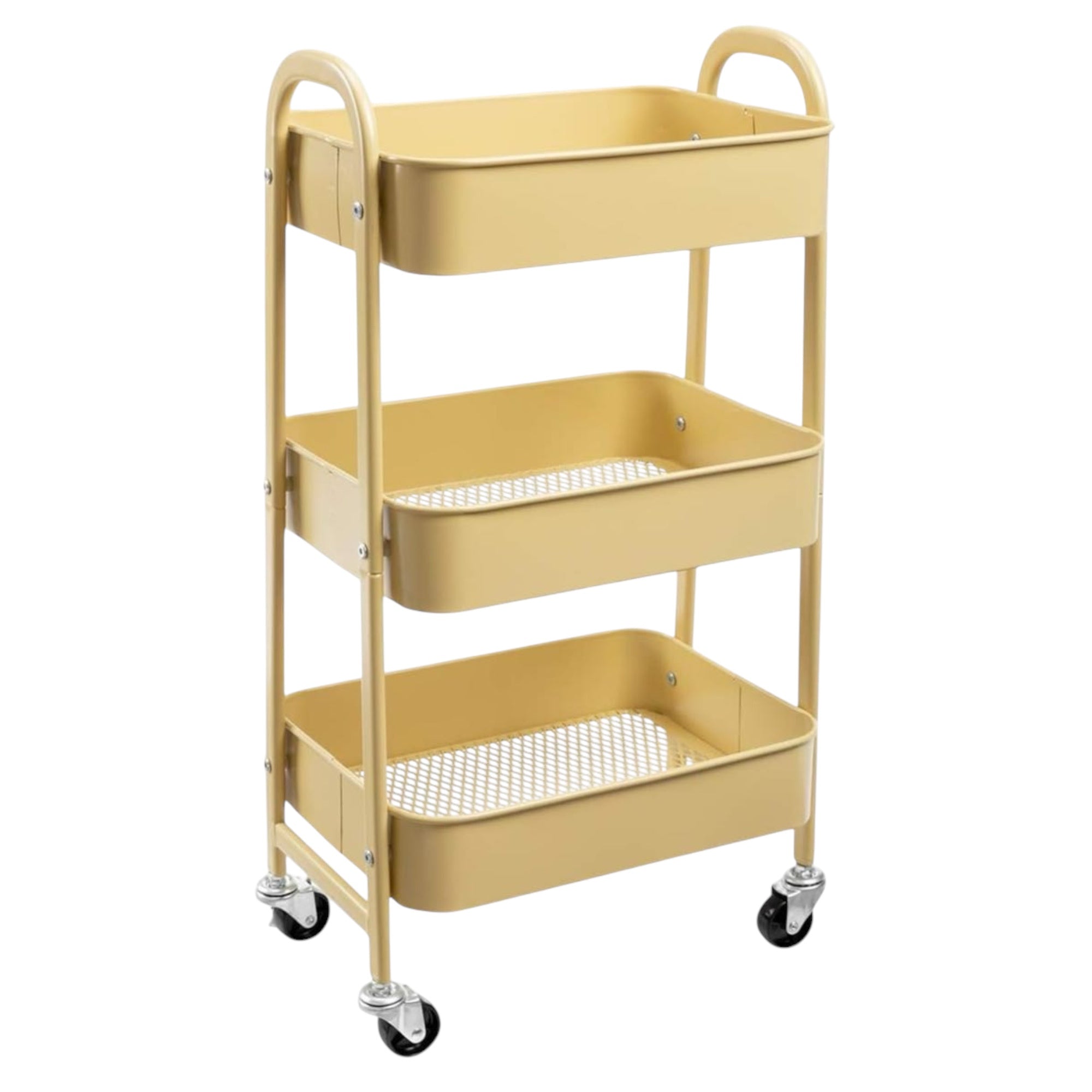 Estantera Metlica Modular de Almacenaje: Organizacin Verstil para Espacios Amplios y Compactos - Acero Galvanizado + 4 Baldas MDF, 70 x 39 x 29cm - 100Kg por Balda Estanteria cesta cesto de Fruta o Multiuso de 3 pisos ( fruta-001)