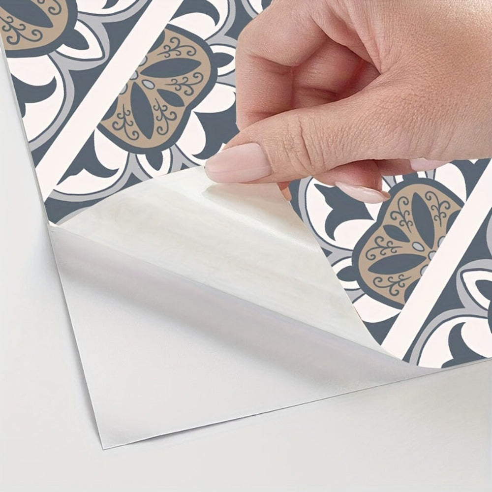 10 piezas, Pegatinas de Azulejos Impermeables para Baño, Inodoro y Sala de Estar - Antideslizantes, Autoadhesivas, Resistentes al Aceite y Fáciles de Colocar - Ideales para Crear un Suelo Elegante y Duradero