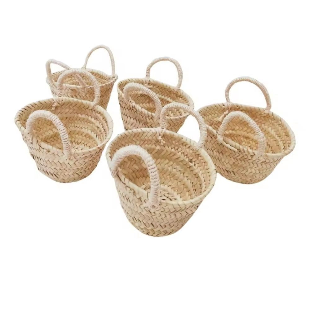 Pack 4 Mini Capazitos Cestas de Niña de Flores Perfecto Para Bodas y Comuniones Medidas 18 cm de Ancho x 20 cm de Alto x 10 cm Base
