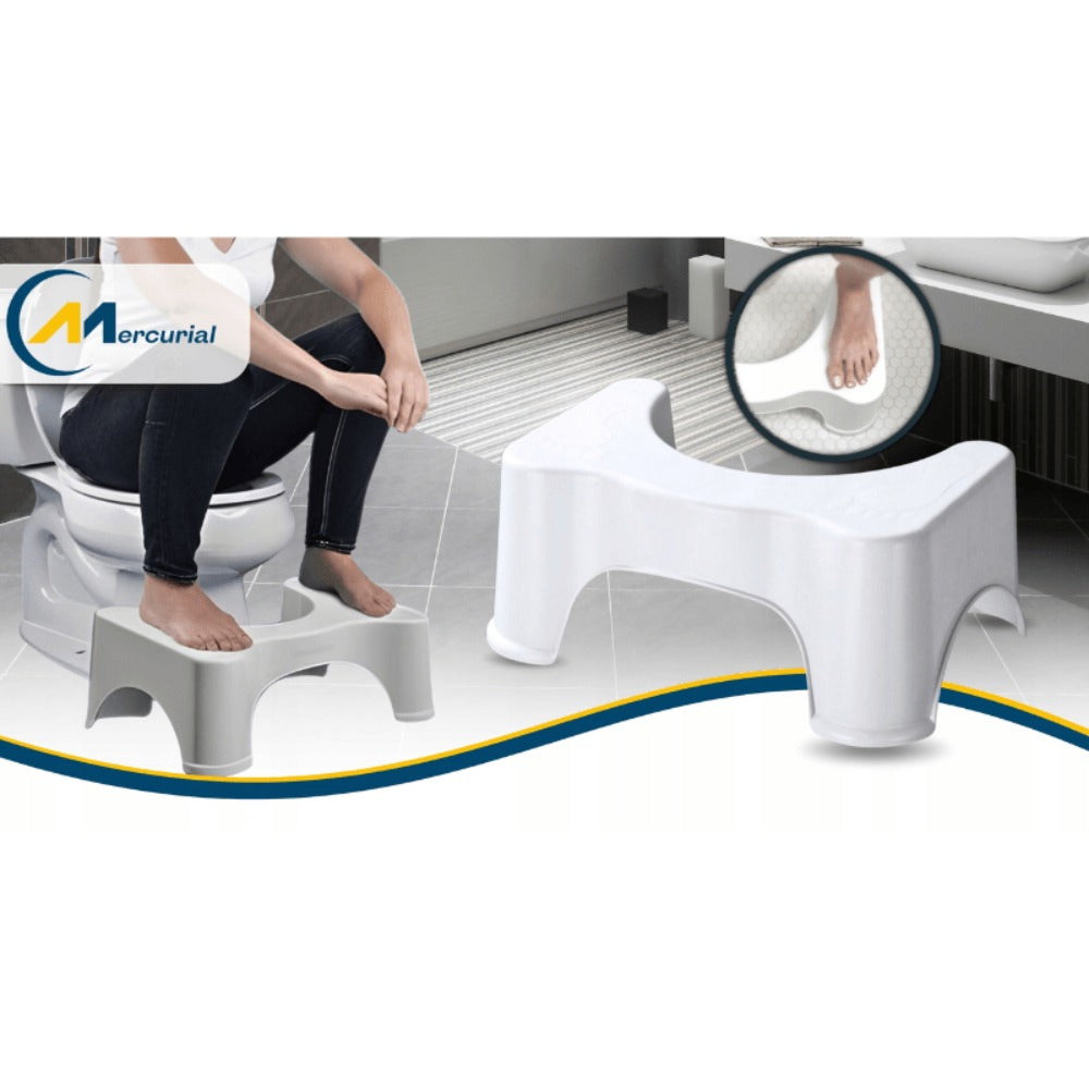 Escabel ergonómico para inodoro, 17 cm, plataforma de baño, 42 cm, escabel reciclado para inodoro, antideslizante para adultos y niños, 1 unidad