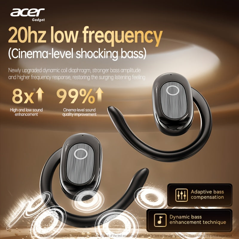 Auriculares Bluetooth Acer con gancho deportivo, sonido HiFi y baja latencia