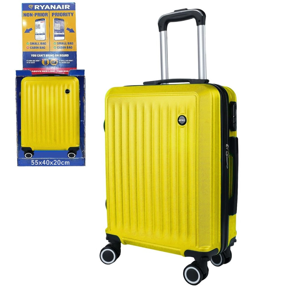 Maleta De Cabina Exclusiva Para Vuelos Europeos, Ideal Para Vacaciones De Verano Y Viajes A La Playa. Dimensiones Precisas De 55×40×20 Cm, Diseño Rígido Resistente Con 4 Ruedas Giratorias 360°, Tirador Telescópico Suave Y Cerradura De Seguridad. Ligera Y