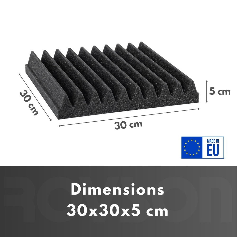 24 Paneles acústicos de alta densidad para insonorizar, 30x30x5 cm, absorbentes de sonido de espuma acústica, aislante acústico para Estudios de Grabación, Salas de Música, Oficinas, Espacios de Juegos, Podcasts, Aulas, Cines en Casa y Paredes de Dormitor