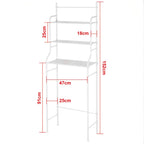 Estantería de Baño sobre Inodoro Blanco | Ahorra Espacio con 3 Baldas | Estante Almacenamiento Impermeable | Patas Ajustables en Altura (LAVA-002)