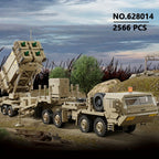 2566 piezas, Bloques de construcción de clip de coche cohete de la serie militar, Bloques de construcción militares de tecnología a gran escala MOC, Modelo de camión de juguete de exhibición de colección para adultos, Regalo para aficionados, 628014