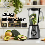 SUPERLEX Profi-Mixer 800W con Recipiente de Vidrio de 1.5L, Cuchillas de Acero Inoxidable 4 Plegables (SUS301), 2 Velocidades + Función de Pulso, Triturador de Hielo, Doble Seguridad - Batidora de Alto Rendimiento para Batidos y Hielo