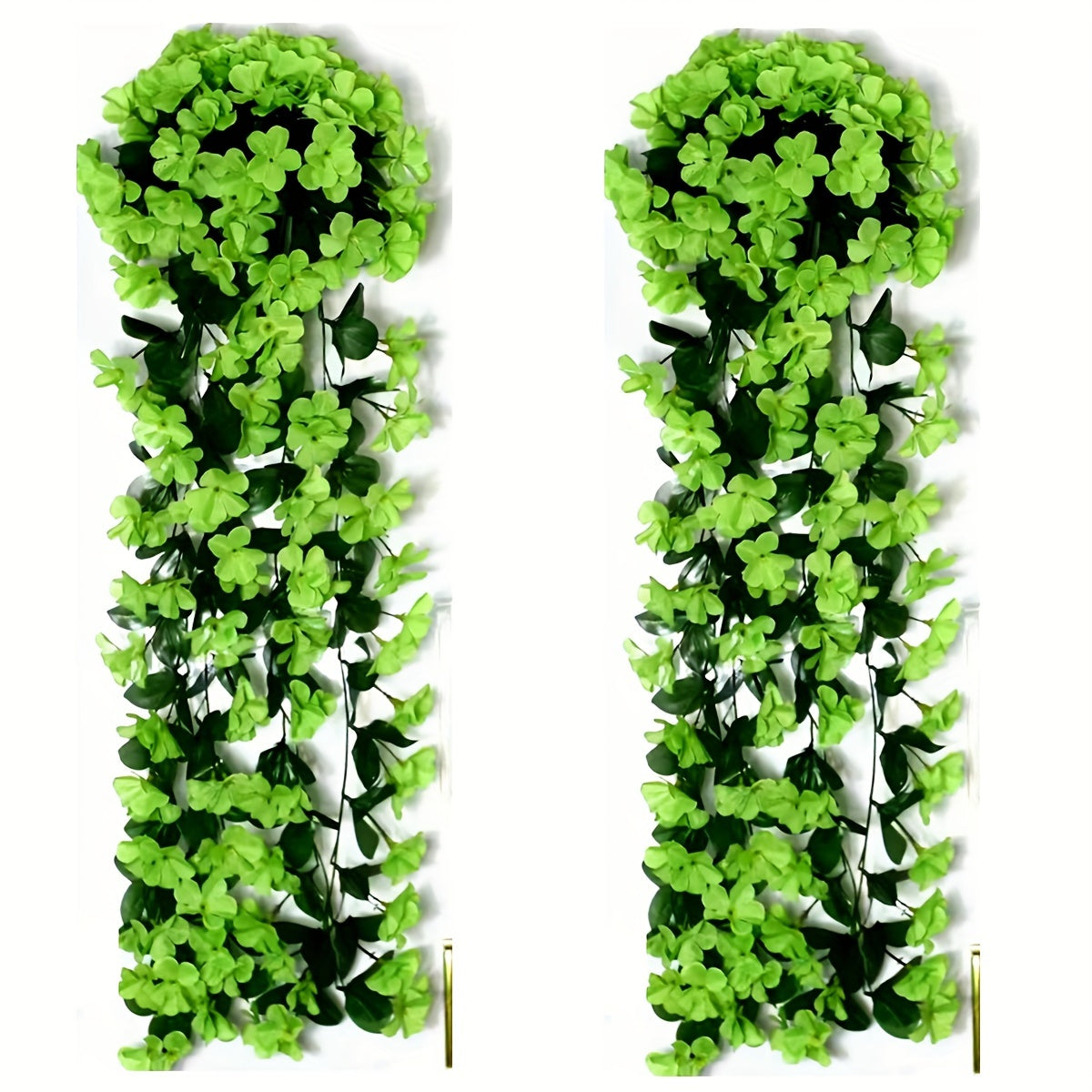 2 piezas de flores colgantes, flores colgantes de simulación artificial en 10 colores con flores exuberantes, resistentes a los rayos UV, plantas artificiales realistas, adecuadas para la decoración de jardines, oficinas y hogares al aire libre, ideales p