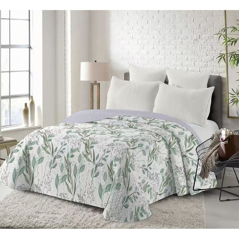 Colcha de Verano Reversible de Doble Cara con Estampado y Color Liso, Cubrecama Ligero para Decoración del Dormitorio Medida Disponible 190cm*260cm Vale para Cama90/105 medida240cm*260cm vale para cama de 135/150